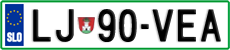 License plate of Slovenia, Cars