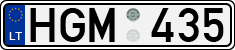 License plate of Lithuania, Cars
