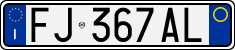 License plate of Italy, Cars (1994 year series)