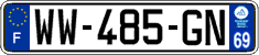 French license plate, SIV (temporary)