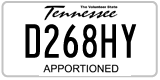 Tennessee, Apportioned