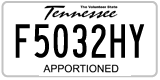 Tennessee, Apportioned