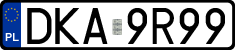 License plates of Poland, Regular car plates