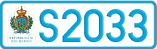 License plate of San Marino, Cars (A1234)