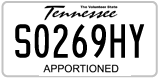Tennessee, Apportioned