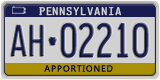 Pennsylvania, Specialty plates (AB-123XX)