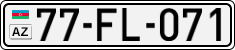 License plate of Azerbaijan, Cars