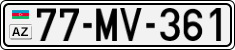 License plate of Azerbaijan, Cars