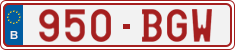 License plate of Belgium, 1951 year system