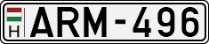 license plates of Hungary, Cars (1990)