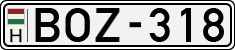 license plates of Hungary, Cars (1990)