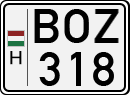 license plates of Hungary, Cars (1990)