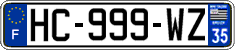 French license plate, SIV (ordinary)