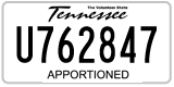 Tennessee, Apportioned