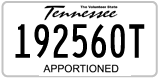 Tennessee, Apportioned