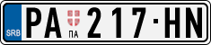 License plate of Serbia, Cars