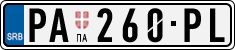 License plate of Serbia, Cars