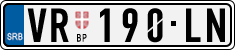 License plate of Serbia, Cars