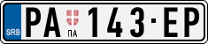 License plate of Serbia, Cars