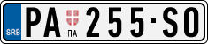 License plate of Serbia, Cars