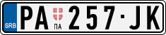 License plate of Serbia, Cars