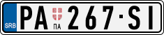 License plate of Serbia, Cars