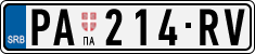 License plate of Serbia, Cars