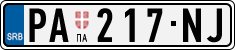 License plate of Serbia, Cars