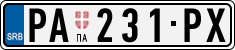 License plate of Serbia, Cars