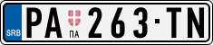 License plate of Serbia, Cars