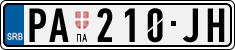 License plate of Serbia, Cars