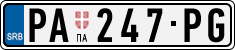 License plate of Serbia, Cars