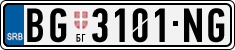 License plate of Serbia, Cars