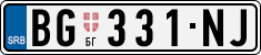 License plate of Serbia, Cars