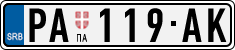 License plate of Serbia, Cars