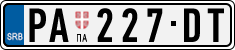 License plate of Serbia, Cars