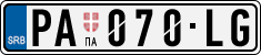 License plate of Serbia, Cars