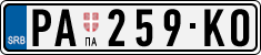 License plate of Serbia, Cars