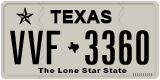 Texas, Regular plates (2012) (АBC-1234)