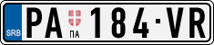 License plate of Serbia, Cars