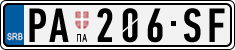 License plate of Serbia, Cars