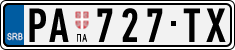 License plate of Serbia, Cars