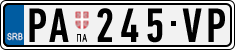 License plate of Serbia, Cars