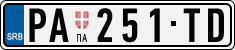 License plate of Serbia, Cars