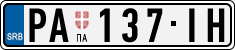 License plate of Serbia, Cars
