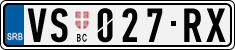 License plate of Serbia, Cars