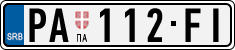 License plate of Serbia, Cars