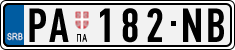 License plate of Serbia, Cars