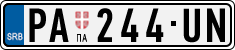 License plate of Serbia, Cars