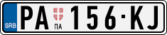 License plate of Serbia, Cars